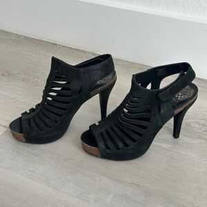 Vince Camuto Poseidon Black leather High-Heeled Sandals